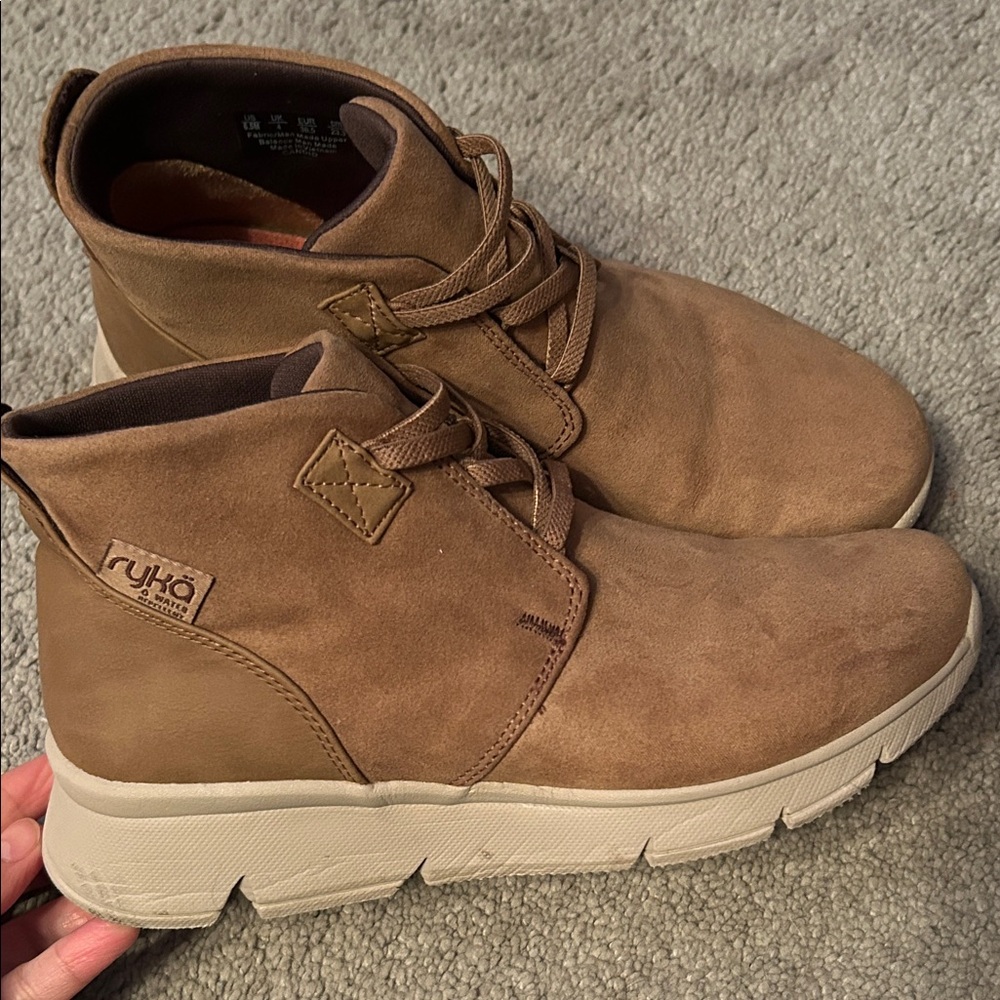 Ryka Candid Womens Water Repellent Lace-Up Ankle Boots beige tan  6.5M